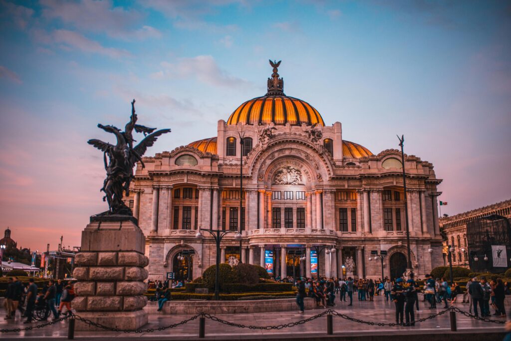 Mexico City, Mexico People in Front of the Building